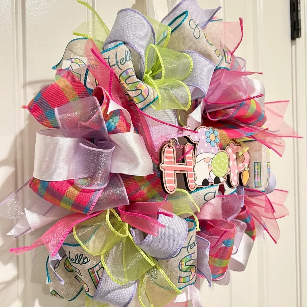 13” Easter Ribbon Wreath 